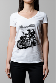 BAGGER HARLEY TATTOO Design - WOMENS V-NECK TOP