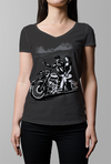 BAGGER HARLEY TATTOO Design - WOMENS V-NECK TOP