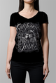 CALIFORNIA LOVE TATTOO Design- WOMENS V-NECK TOP