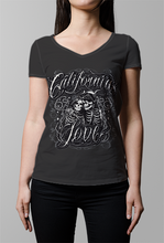 CALIFORNIA LOVE TATTOO Design- WOMENS V-NECK TOP