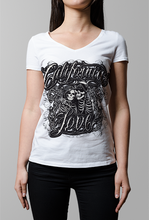 CALIFORNIA LOVE TATTOO Design- WOMENS V-NECK TOP