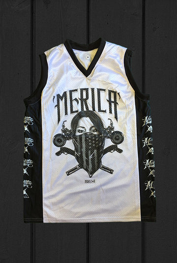 MERICA  MASKED TATTOO Design-Custom Mesh Jersey