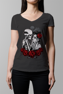 TIL DEATH TATTOO Design- WOMENS V-NECK TOP