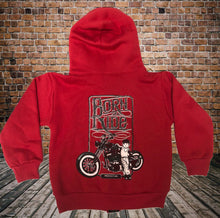 Born To Ride Kids Zipper Hoodie