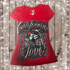 CALIFORNIA LOVE TATTOO Design- WOMENS V-NECK TOP