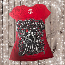 CALIFORNIA LOVE TATTOO Design- WOMENS V-NECK TOP