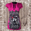 CALIFORNIA LOVE TATTOO Design- WOMENS LACED V-NECK TOP