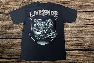 LIVE 2 RIDE TATTOO Design- PRESHRUNK COTTON TEE  