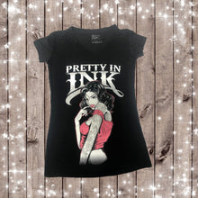 PRETTY IN INK TATTOO Design- WOMENS V-NECK TOP