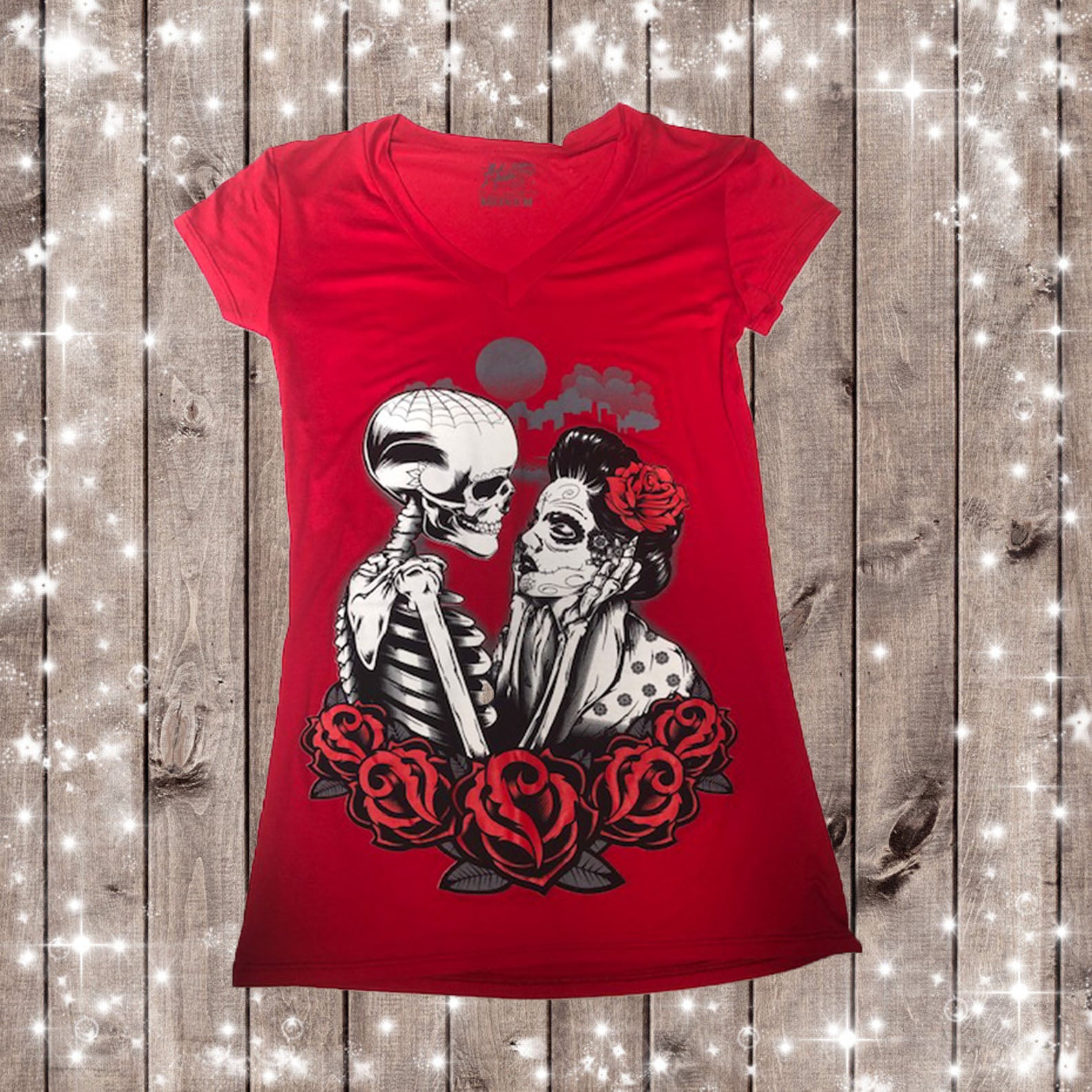 TIL DEATH TATTOO Design- WOMENS V-NECK TOP