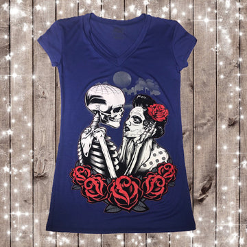 TIL DEATH TATTOO Design- WOMENS V-NECK TOP